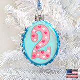 2 mini adornos de vidrio de mercurio de G. Debrekht - Decoración para familias y niños - 770002