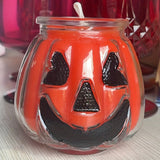 Bougie parfumée en forme de citrouille d'Halloween avec poignées - 180 g, parfum rose, idéale pour la décoration de fête et l'ambiance de la maison