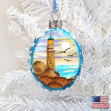 Flower Lighthouse Mercury Glass Ornament by G. DeBrekht - Coastal Holiday Décor - 777372