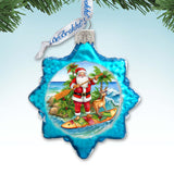 Holiday Coastal Ornament - Santa's Surf Keepsake Glass Ornaments by G. Debrekht - Christmas Décor - 777417