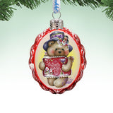 Note to North Pole Santa Mercury Glass Ornament by Jamie Mills-Price - Christmas Santa Snowman Décor - 778205-7510