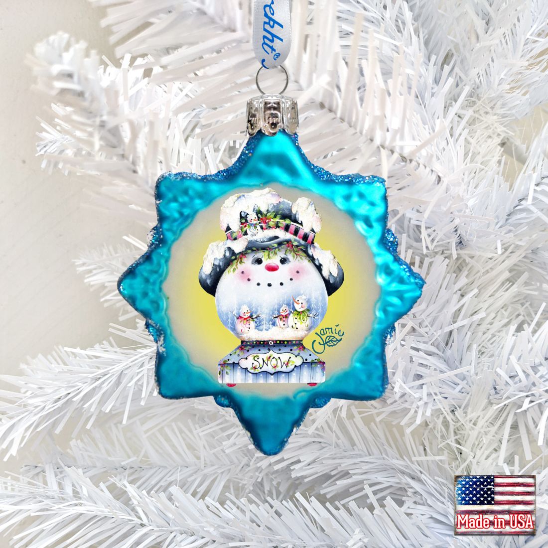 The Sweetest Season Mercury Glass Ornament by Jamie Mills-Price - Christmas Santa Snowman Décor - 778212-7508