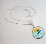 Whale Tale Silver Plated Mother of Pearl Jewelry Pendant Necklace Coastal - 44052