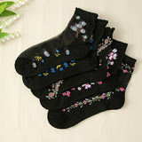 10-Pack Floral Glass Silk Women's Socks - Breathable, Durable & Luxurious, Perfect for Everyday Elegance