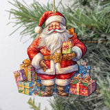 The Joy of Giving Wooden Ornaments by G. Debrekht Christmas Santa Snowman Decor - 8611081