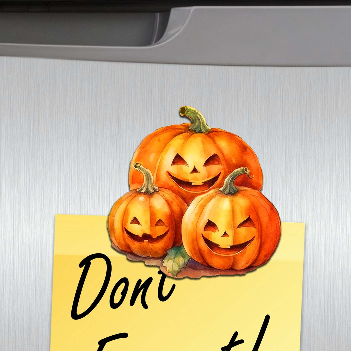 Juego de 6 imanes decorativos de madera con calabazas espeluznantes de G. Debrekht - Decoración de Halloween - 8090019G-S6