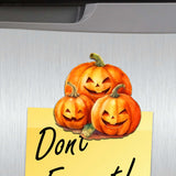 Juego de 6 imanes decorativos de madera con calabazas espeluznantes de G. Debrekht - Decoración de Halloween - 8090019G-S6