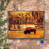 Bison Art Wooden Wall Art by Nature Wonders - Nature Wildlife Decor  - 95293B