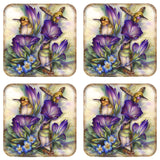 Everlasting Friendship Hummingbirds Wooden Cork Coasters Gift Set of 4 by J. Bergsma - Wildlife Decor  - 8199464C-S4