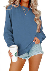 Solid Color Crew Neck Coat Long Sleeve Hoodie - Lootquake