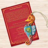 Adornos navideños de madera con forma de caballito de mar de G. DeBrekht - Decoración navideña costera - 8126111