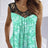 Ladies' Fashionable Casual Solid Color Printed Lace Collar Vest Top - Lootquake