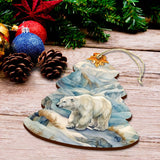 Arctic Glacier Polar Bear Tree Wooden Ornaments by G.Debrekht - Wildlife Holiday Decor - 870011
