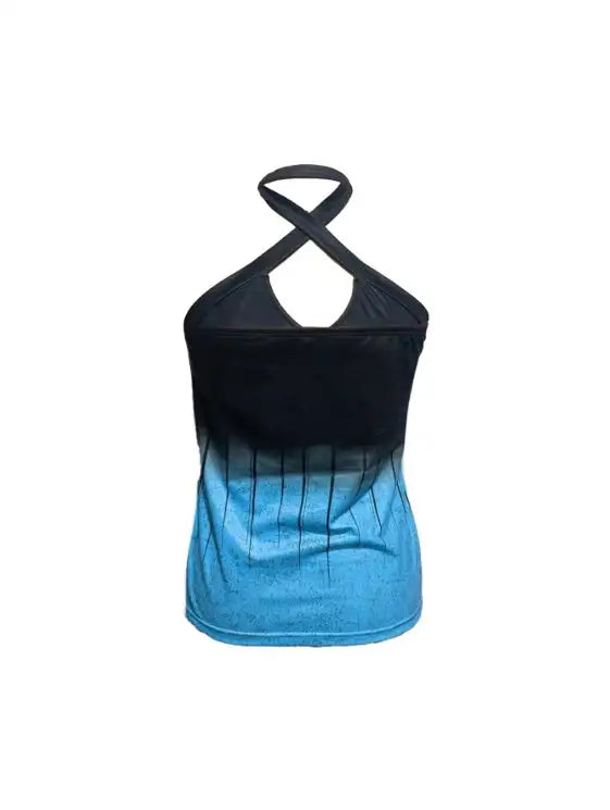 Ladies' Printed Backless Chest Hollow Hanging Neck Fashionable Casual Camisole Top - Lootquake