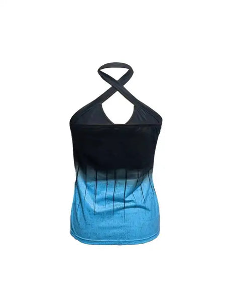 Ladies' Printed Backless Chest Hollow Hanging Neck Fashionable Casual Camisole Top - Lootquake