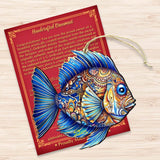 Coastal Decorations - Sapphire Sea Fish Wooden Ornaments by G. Debrekht Coastal Holiday Decor - 8688307