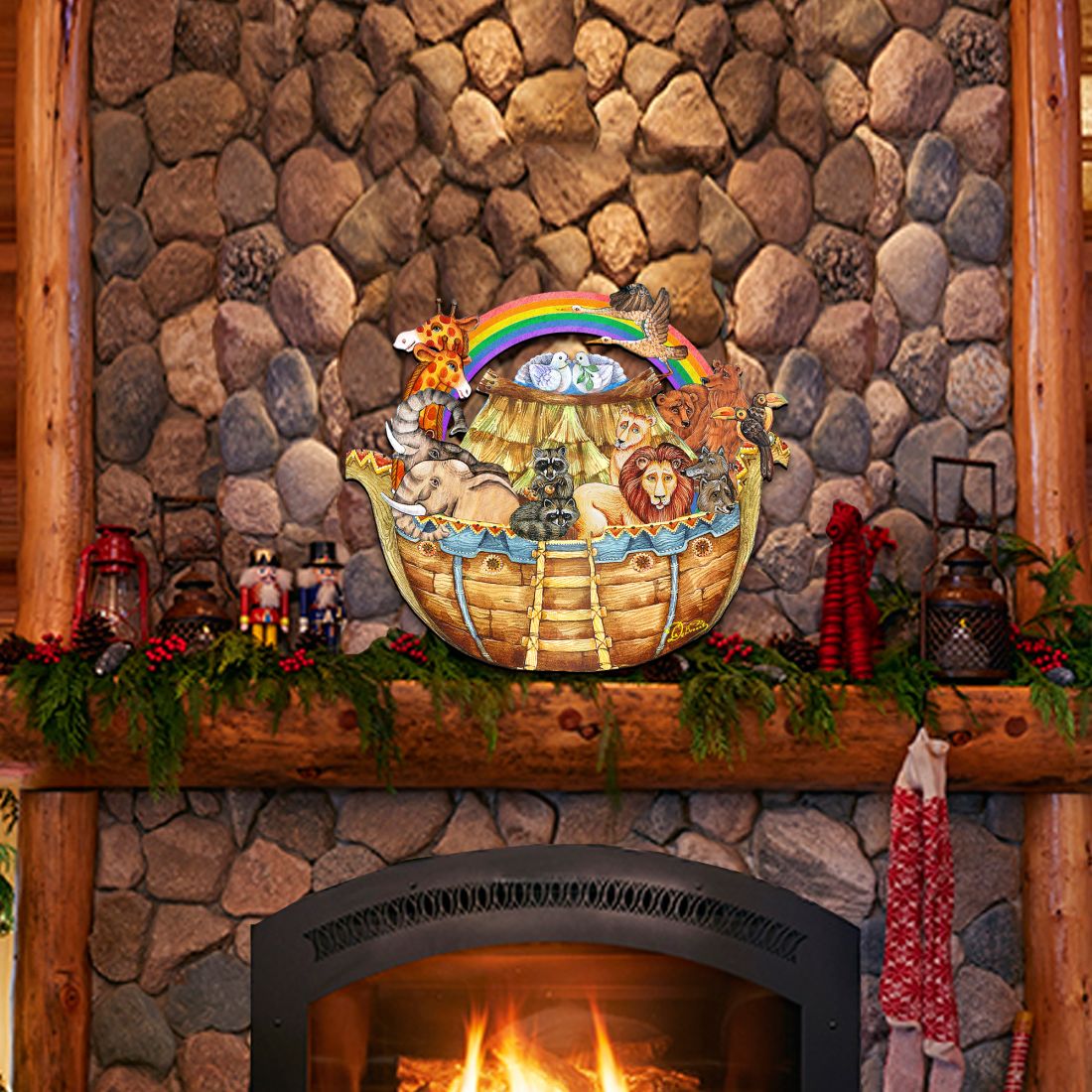 Noah's Ark Nativity Door Decor by G. DeBrekht - Nativity Holiday Decor - 8114050H