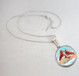 Collar con colgante de nácar bañado en plata de Red Robins - 44036