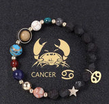 Natural Volcanic Rock Twelve Constellations Bracelets Fashion European And American Style - Lootquake