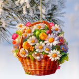 Daisy Basket Wooden Ornaments by G. Debrekht - Love Family Decor - 8688314