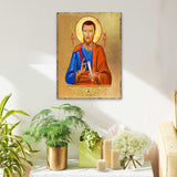 Icono religioso cristiano sagrado de San Judas Tadeo, de madera y chapado en oro - Decoración inspiradora - 85036