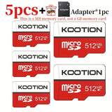 [10 cartes TF haute vitesse] KOOTION Lot de 10/5 cartes mémoire TF haute vitesse UHS-I C10 U1 64 Go 32 Go 512 Mo avec adaptateur SD | Mini carte SDXC pour smartphone, tablette, ordinateur portable, caméra embarquée, drone, console de jeu