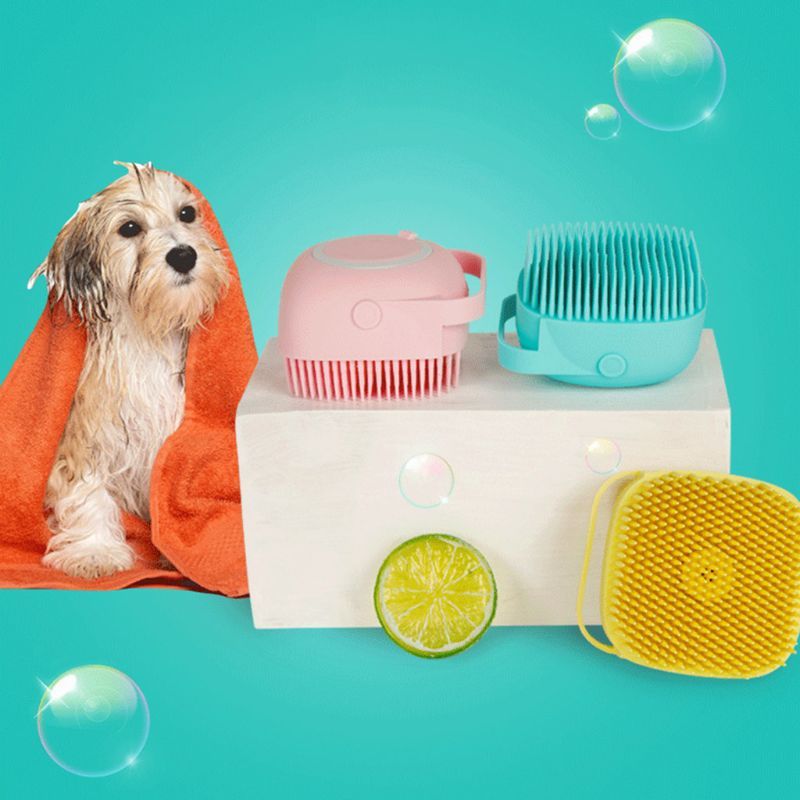 Silicone Pet Bath Brush Shampoo Dispenser