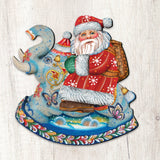 Decoración navideña para puerta con Papá Noel y elefante de G. DeBrekht - Decoración navideña con Papá Noel y muñeco de nieve - 8111380H