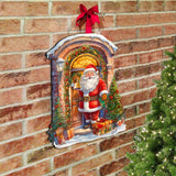Knocking the door Santa Holiday Door Decor  by G. Debrekht - Christmas Decor - 8611044H