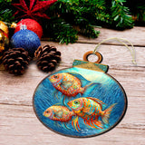 Beach Themed Ornaments - Rainbow Fish Wooden Ornaments by G.Debrekht Coastal Holiday Decor - 8688178