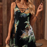 Ladies' V-neck Printed Slimming Fashion Casual Camisole Dress - Lootquake
