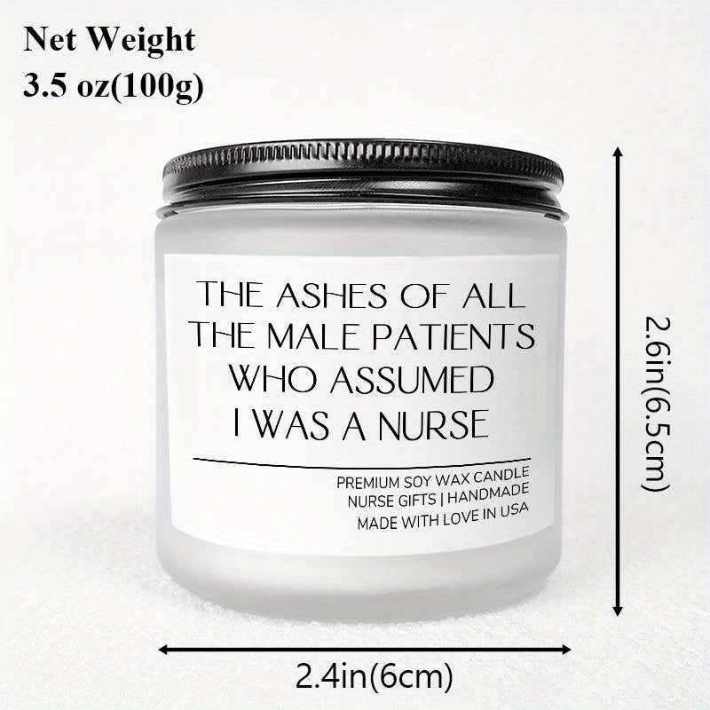 1pc Round Single-wick Scented Candle, 5.3Oz, Soy Wax, Beeswax, with Bow, in Glass Bottle, Extra Long Burn Time (12 Hours Or More), for Birthday, Labor and Delivery Nurse, Nurse Practitioner, Nursing School Student, Paramedic,