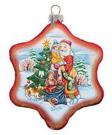 Joy Snowflake Glass Ornament by G. DeBrekht - Christmas Decor - 754-004R