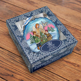 Winter Blessing Flower Glass Ornament by G. DeBrekht - Christmas Santa Snowman Decor - 759-021