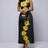 Ladies' Floral Print Off Shoulder Fashionable Dress - Lootquake