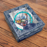 Christmas Train Wreath Glass Ornament by G. Debrekht - Christmas Decor - 759-051