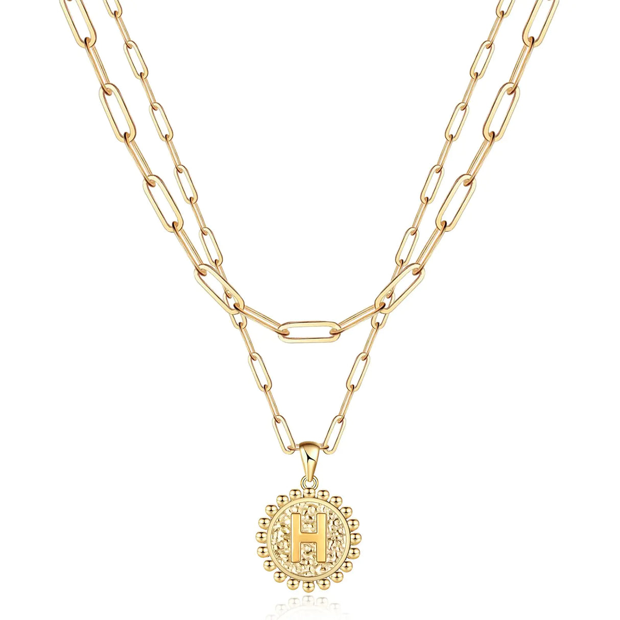 Weiyanfnr Gold Initial Necklaces for Women Gold Chain Necklace Layered Paperclip Chain Necklaces for Women Jewelry Gifts (T) - Lootquake