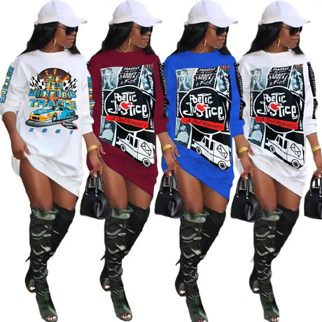 Winter Cartoon Print Dresses - Lootquake