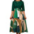 IbuduSexy Church Dresses for Women Maxi Dresses for Women 2024 Color Block Half-Sleeve Green - Lootquake