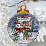 Hot Chocolate Stand - Frosty Fun Wooden Ornaments by D. Gelsinger Christmas Santa Snowman Decor - 8611087-DG