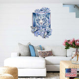 Decoración de puerta con un tigre en el jardín de J. Bergsma - Decoración de vida silvestre - 8591580W-JB