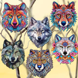 Enigmatic Wolves Decorative Wooden Clip-on Ornaments Set of 6 by G. Debrekht - Wildlife Decor - 8090113C-S6