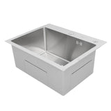 Single Basin Sink Set with Drainer, Stainless Steel Vegetable Washing Sink and Hose - Lootquake