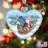 Adorno de Papá Noel en forma de acordeón de G. Debrekht - Decoración navideña de Papá Noel y muñeco de nieve - 753-007