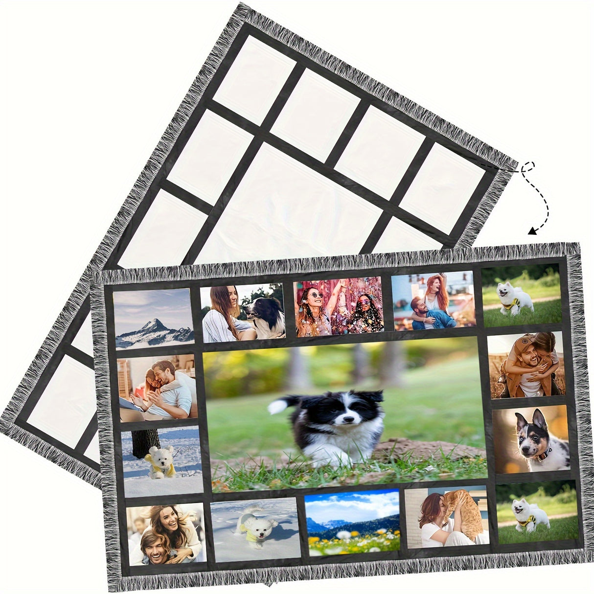 Couverture personnalisée par sublimation - Panneaux personnalisables 9/15/20, 40 x 60 pouces - Cadeau idéal pour Noël, Halloween et Thanksgiving