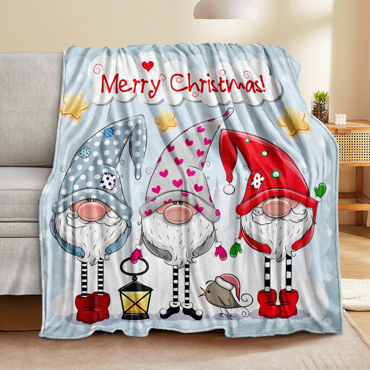 1 manta navideña, manta decorativa para fiestas navideñas, manta de cama para regalo de Año Nuevo, regalo de Navidad para sofá cama, oficina, camping.
