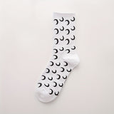 1 Pair Moon Pattern Trendy Y2K Hip Hop Socks, Casual Versatile Soft Comfortable Outdoor Sports Socks