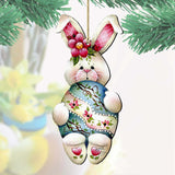 Bunny Hugs Wooden Ornaments Easter by Jamie Mills-Price - Easter Spring Decor - 8457602