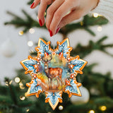 Adornos de madera con forma de copo de nieve de alce del bosque de G. Debrekht - Decoración de vida silvestre - 8688413