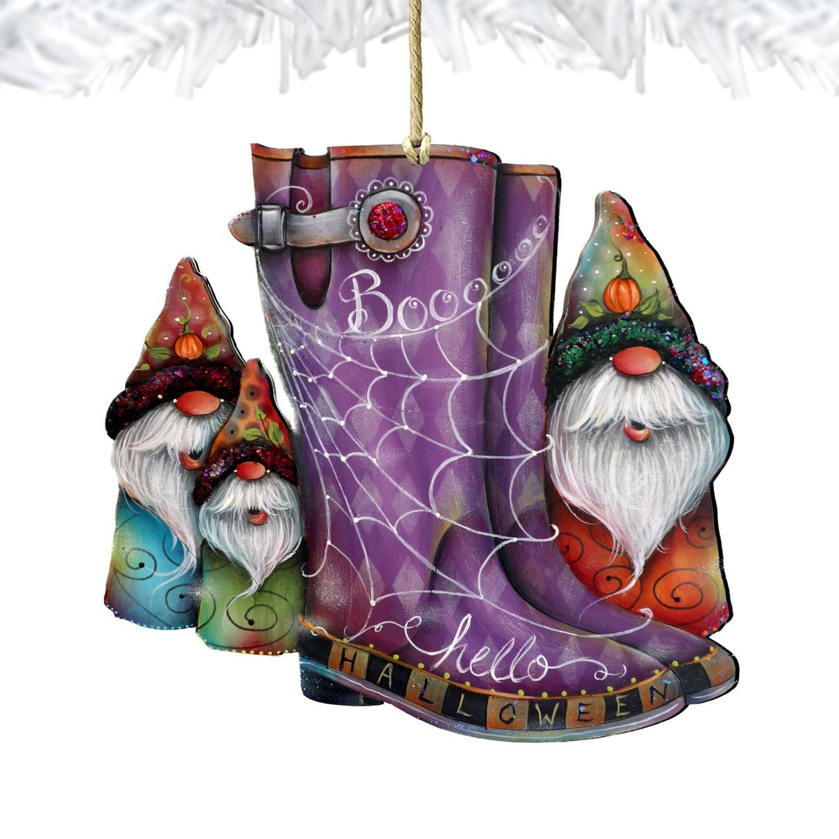 Adornos de madera con forma de botas de Halloween de Jamie Mills-Price - 8611062-4-MP